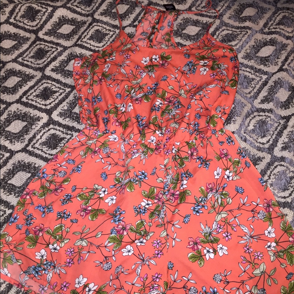 Romper, silky material, flowery
